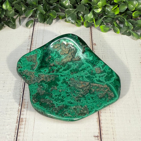 3.5" x 3" Malachite Slab—Polished & Natural