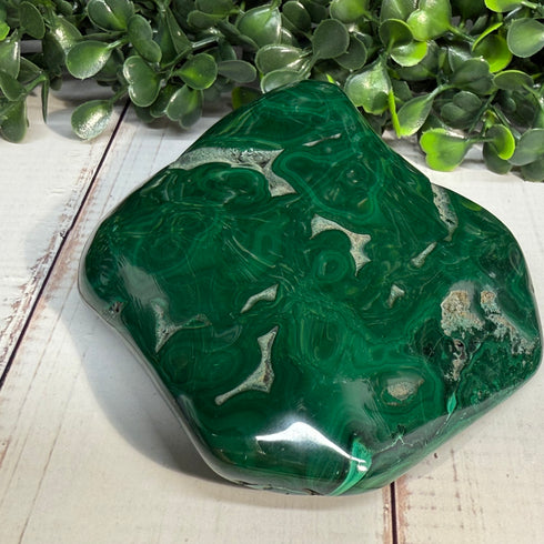 3.5" x 3" Malachite Slab—Polished & Natural