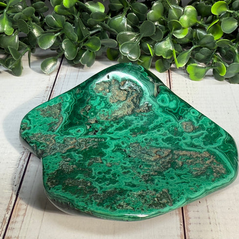 3.5" x 3" Malachite Slab—Polished & Natural