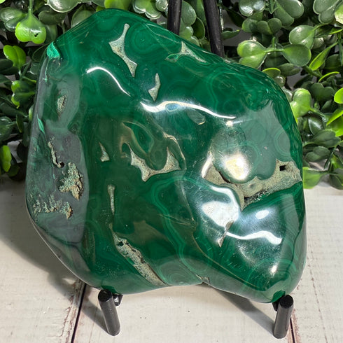 3.5" x 3" Malachite Slab—Polished & Natural