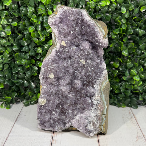 Large 7" Amethyst Crystal Geode Portal with Multiple Calcites