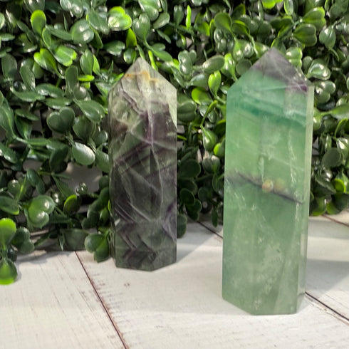 3" Rainbow Fluorite Towers — Unique Options