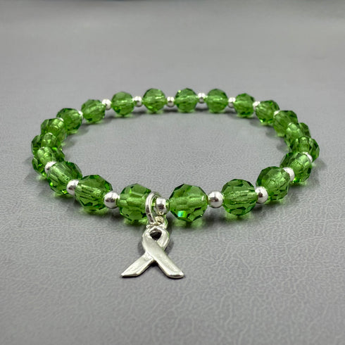 Lymphoma Cancer Awareness Bracelet - Lime Crystal