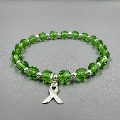 Lymphoma Cancer Awareness Bracelet - Lime Crystal