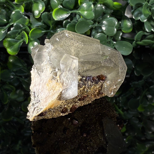 Clear Calcite: Included with Speckles of Pyrite - Hunan, China