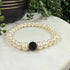 Cultured Freshwater Pearl Bracelet with Black Crystal Accent
