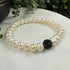 Cultured Freshwater Pearl Bracelet with Black Crystal Accent
