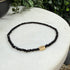 Petite Black Spinel Bracelet with Engraved Accent Bead