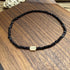 Petite Black Spinel Bracelet with Engraved Accent Bead