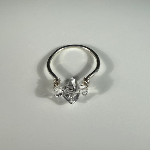 Herkimer Diamond Trio Ring: Perfectly Imperfect Beauty