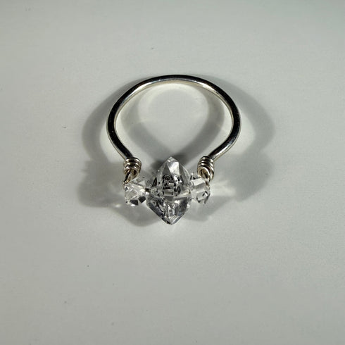 Herkimer Diamond Trio Ring: Perfectly Imperfect Beauty