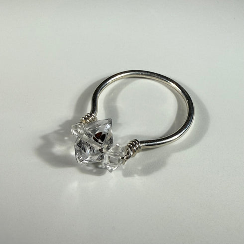 Herkimer Diamond Trio Ring: Perfectly Imperfect Beauty
