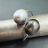 Grey and Peacock Pearl Adjustable Sterling Silver Ring
