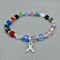 Cancer Awareness Bracelet - Sterling Silver & Crystal