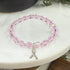 Breast Cancer Awareness Bracelet | Light Rose Crystal Sterling Silver Awareness Bracelets