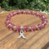 Breast Cancer Awareness Bracelet | Rose Crystal Beaded Sterling Silver Awareness Bracelets