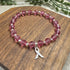 Breast Cancer Awareness Bracelet | Rose Crystal Beaded Sterling Silver Awareness Bracelets