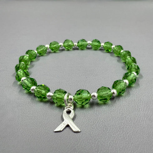 Lymphoma Cancer Awareness Bracelet - Lime Crystal Awareness Bracelets