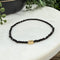 Petite Black Spinel Bracelet with Engraved Accent Bead Bracelets