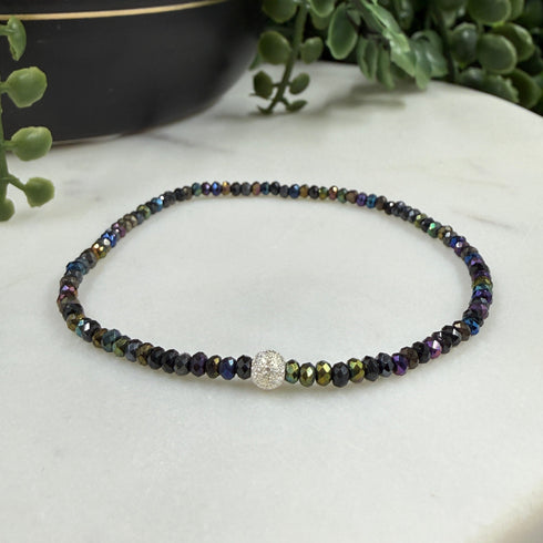 Rainbow Spinel Bracelet with Sparkly Silver Accent Bracelets