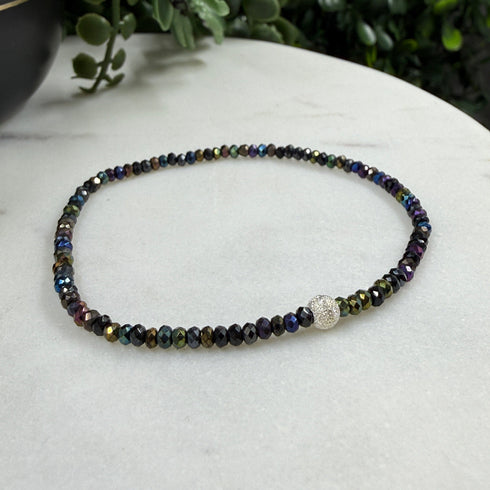 Rainbow Spinel Bracelet with Sparkly Silver Accent Bracelets