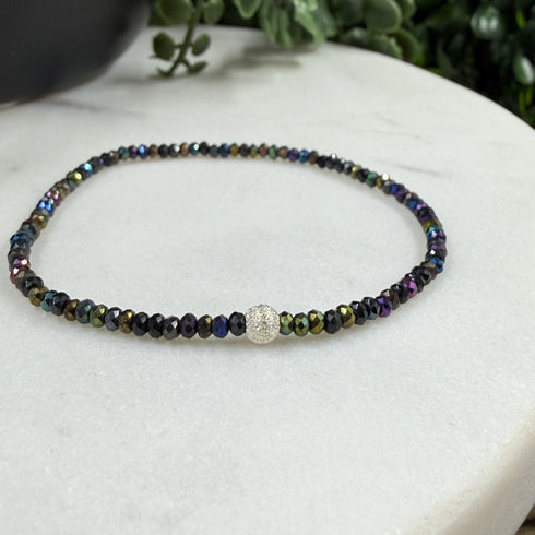 Rainbow Spinel Bracelet with Sparkly Silver Accent Bracelets