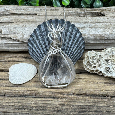 Cape May Diamond Pendant Hand-Polished & Wrapped in Sterling Silver Cape May Jewelry