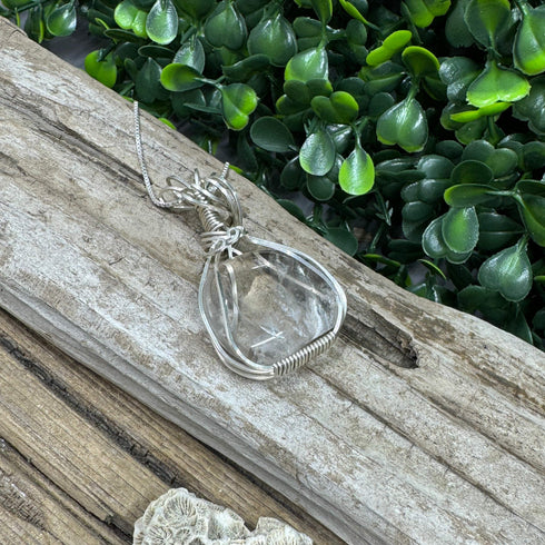 Cape May Diamond Pendant Hand-Polished & Wrapped in Sterling Silver Cape May Jewelry