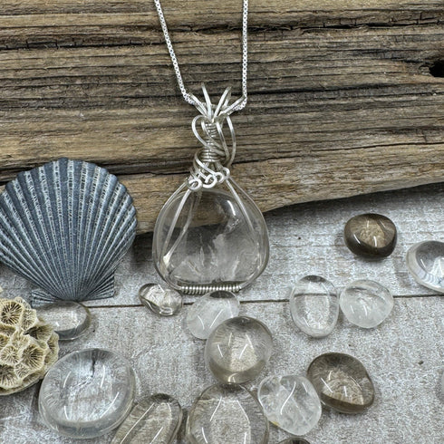 Cape May Diamond Pendant Hand-Polished & Wrapped in Sterling Silver Cape May Jewelry