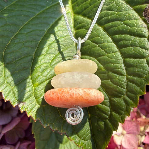 Cape May Diamond Raw Stone Stacker Necklace 925 Sterling Silver 16" Cape May Jewelry