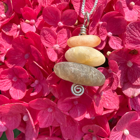 Cape May Diamond Raw Stone Stacker Necklace with Smoky Quartz 925 Sterling Silver 16" Cape May Jewelry