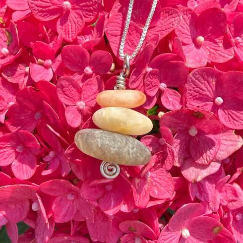 Cape May Diamond Raw Stone Stacker Necklace with Smoky Quartz 925 Sterling Silver 16" Cape May Jewelry
