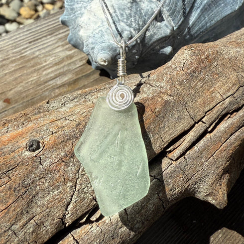 Cape May Sea Glass “Letter A” Sterling Silver Pendant Cape May Jewelry