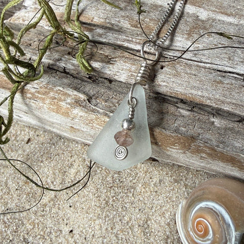 Cape May Sea Glass Sunstone Pendant Necklace Cape May Jewelry