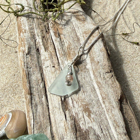 Cape May Sea Glass Sunstone Pendant Necklace Cape May Jewelry