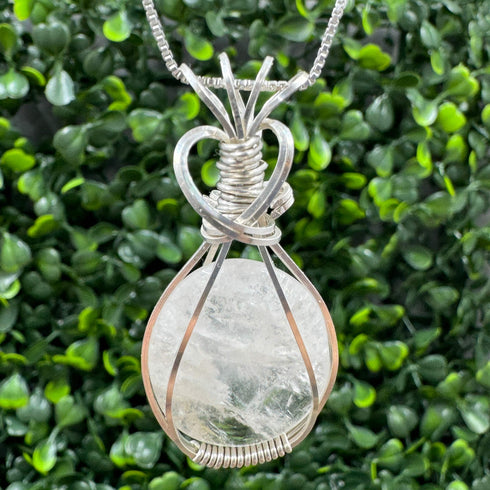 Luxurious Sterling Silver Wire-Wrapped Cape May Diamond Necklace - Artisan Finish Cape May Jewelry
