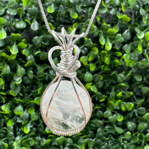 Luxurious Sterling Silver Wire-Wrapped Cape May Diamond Necklace - Artisan Finish Cape May Jewelry