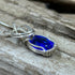 Vintage Blue Glass Gemstone Wire-wrapped Pendant Charms & Pendants