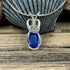 Vintage Blue Glass Gemstone Wire-wrapped Pendant Charms & Pendants