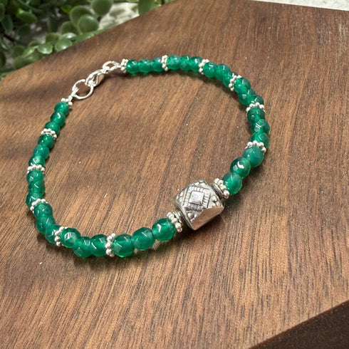 Confessions: Green Onyx and Silver Bracelet