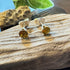 4mm Dark Yellow-Green Topaz Stud Earrings - Sterling Silver with Sparkle Earrings