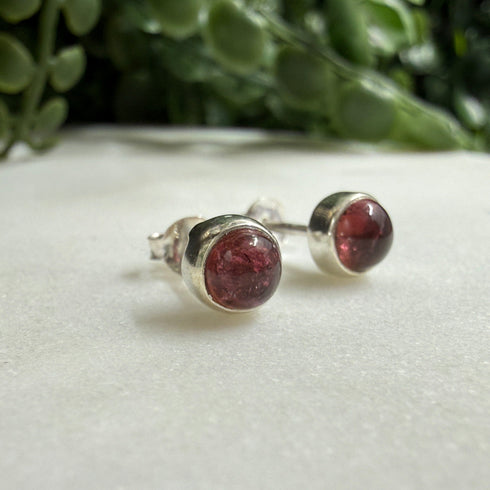 5mm Tourmaline & Sterling Silver Bezel Stud Earrings Earrings