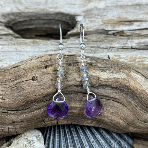 Amethyst Briolette Earrings Earrings