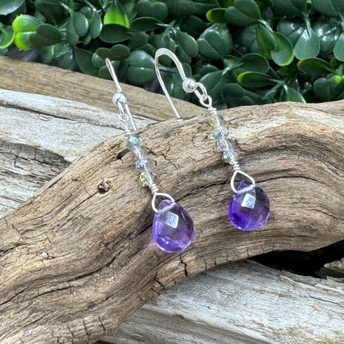Amethyst Briolette Earrings Earrings