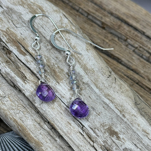 Amethyst Briolette Earrings Earrings