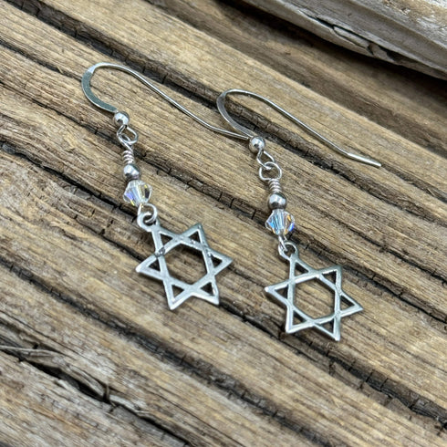 Celestial Spark - Star of David Earrings Earrings
