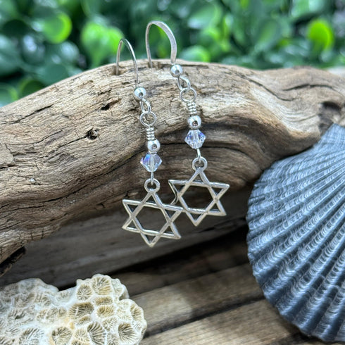 Celestial Spark - Star of David Earrings Earrings