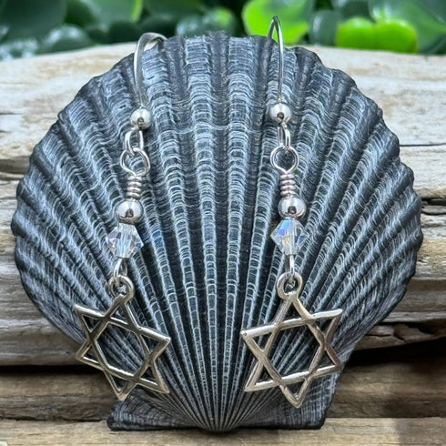 Celestial Spark - Star of David Earrings Earrings