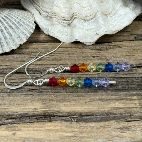 Chroma-Chic Rainbow Crystal Earrings Earrings