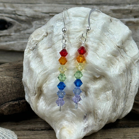 Chroma-Chic Rainbow Crystal Earrings Earrings